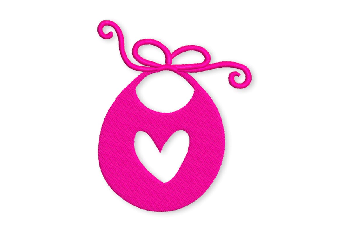 Adorable Baby Bib Heart Cutout – Embroidery Design