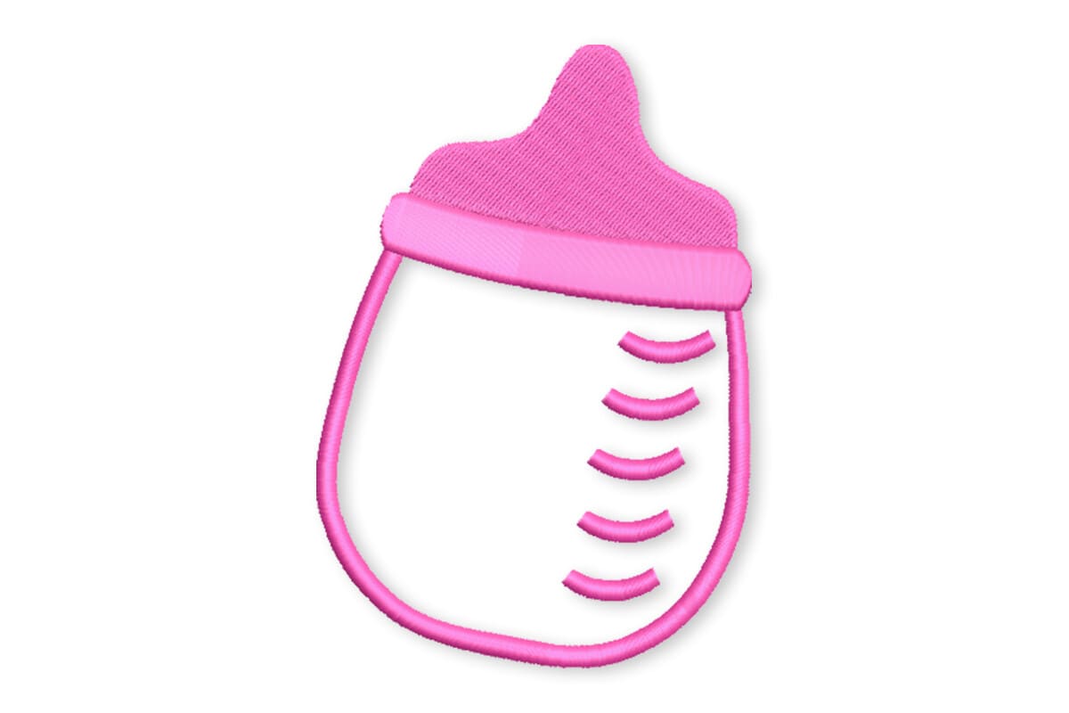 Cute Baby Milk Bottle Patch – Machine Embroidery Design