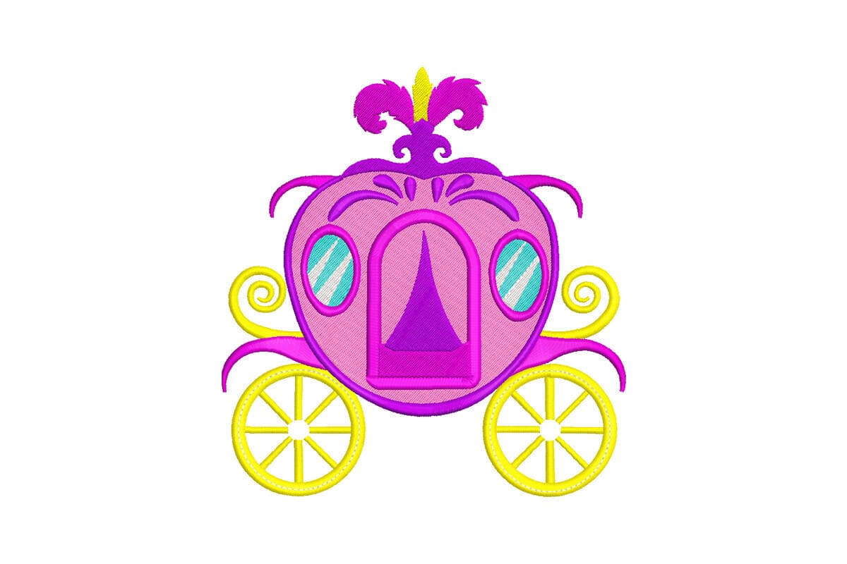 Cute Princess Carriage – Machine Embroidery Design