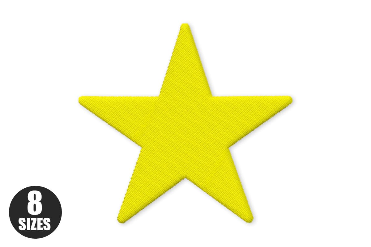 Classic Five-Point Star Patch – Machine Embroidery
