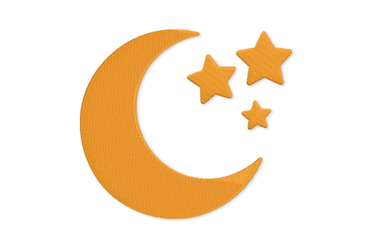 Crescent Moon & Stars 2 – Machine Embroidery Design