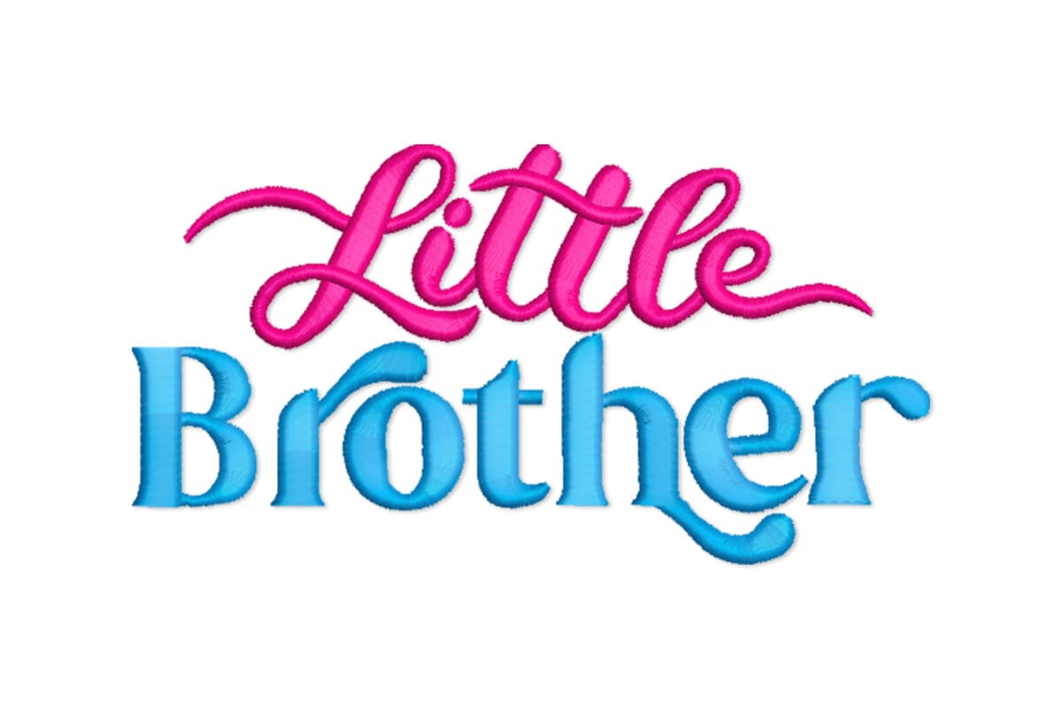 Little Brother Script Patch – Machine Embroidery Design