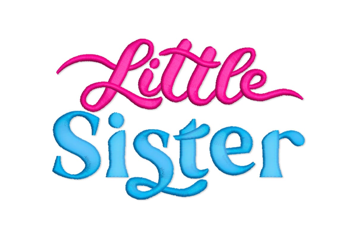Little Sister Script Patch – Machine Embroidery Design