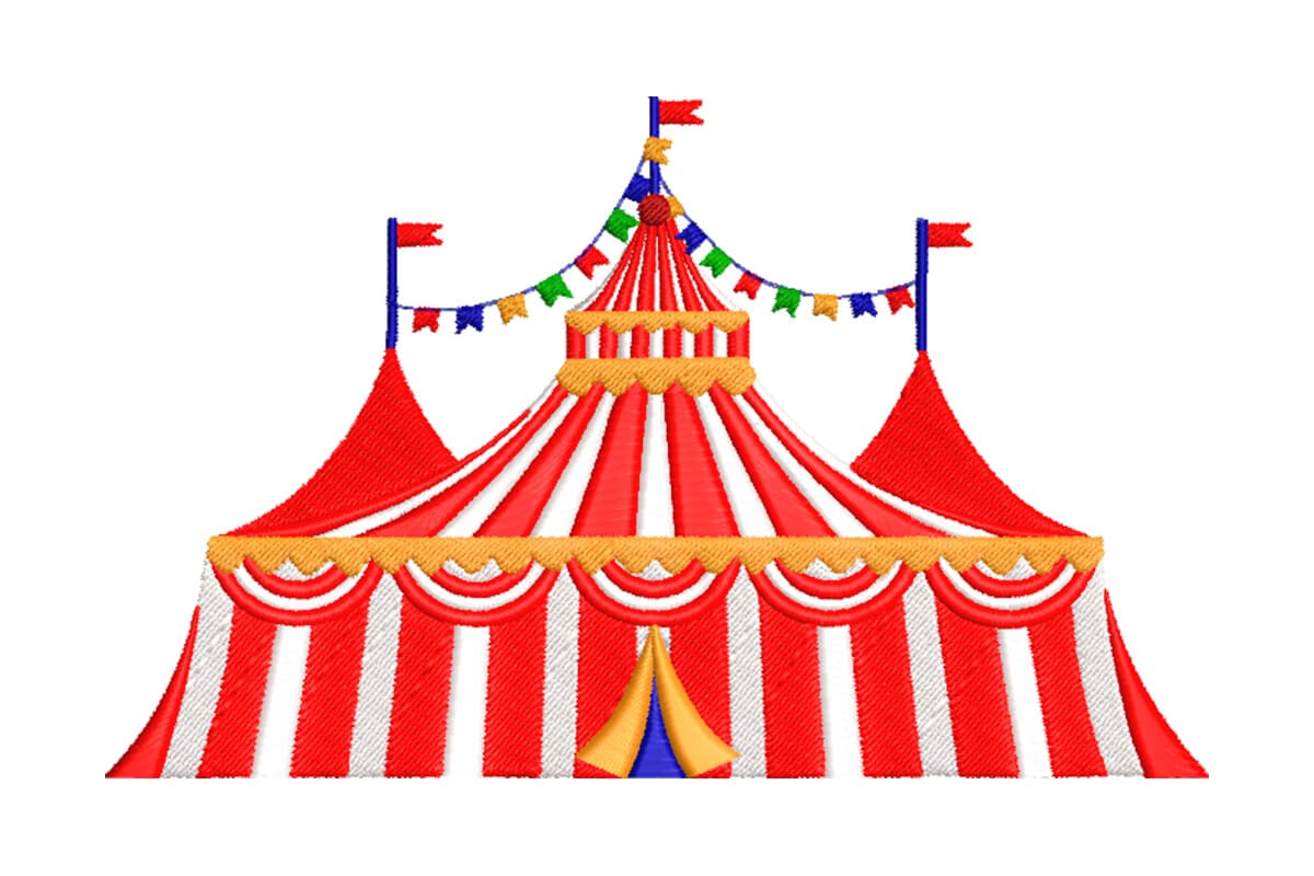 Cheerful Circus Tent Patch – Machine Embroidery