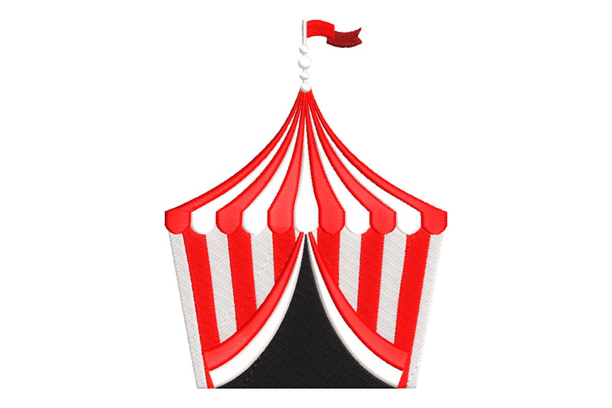 Classic Circus Tent Patch – Machine Embroidery