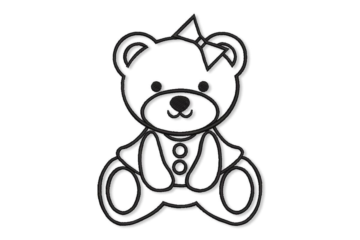 Cute Baby Teddy Bear – Machine Embroidery Design