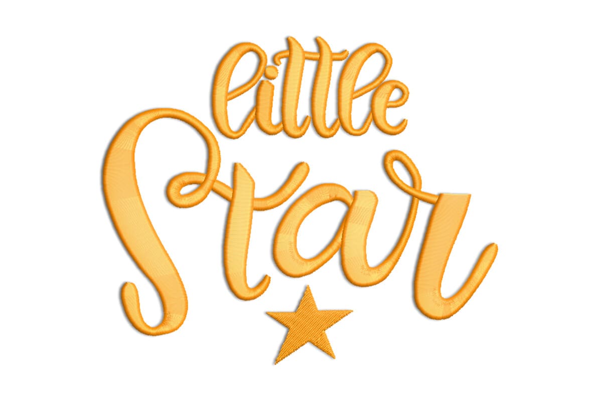 Little Star Script Patch – Machine Embroidery Design