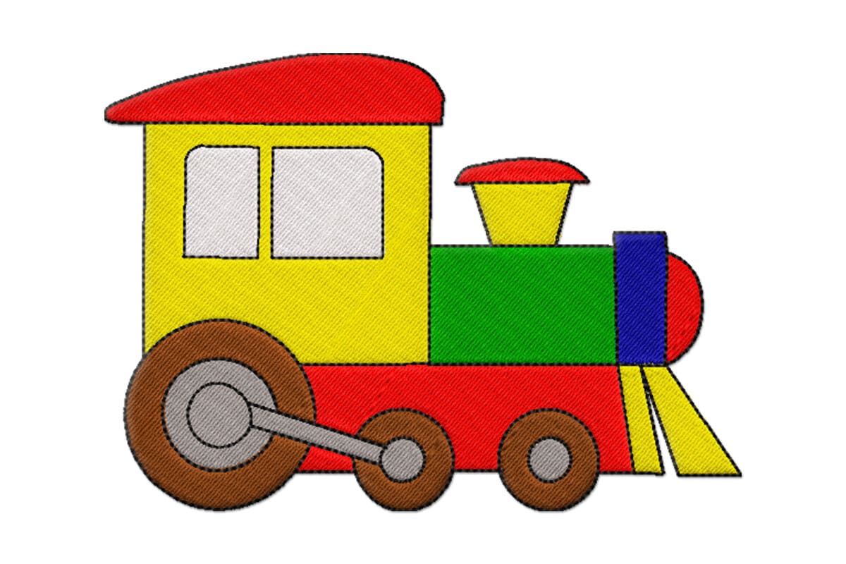 Colorful Mini Train – Machine Embroidery Design