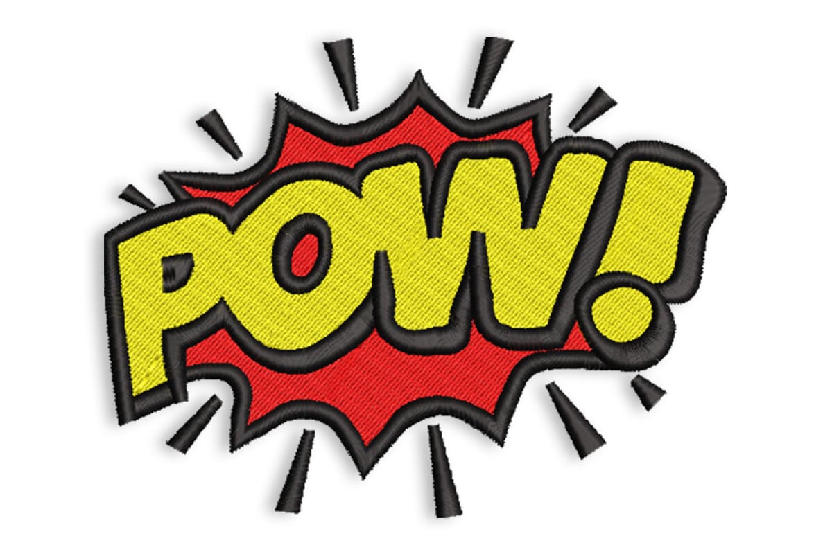 POW Comic Patch – Pop Art Burst Embroidery Design