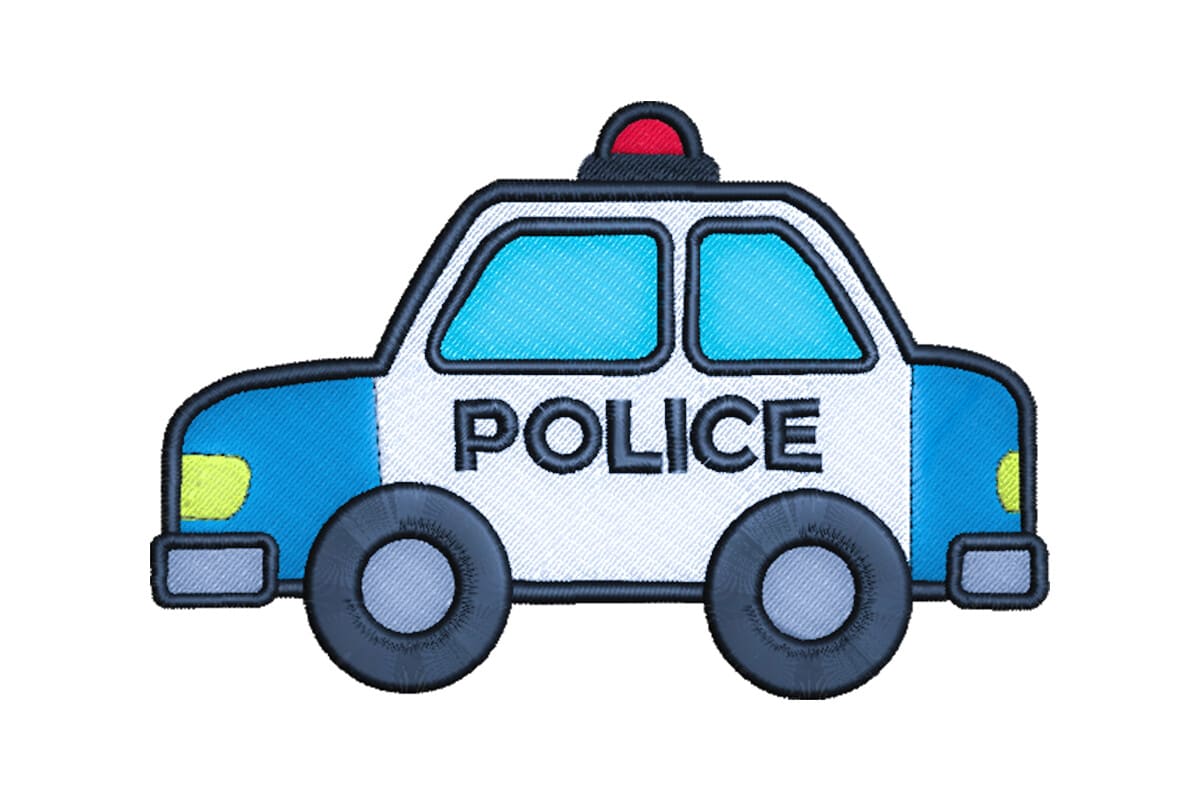 Cute Police Car Patch – Machine Embroidery Design
