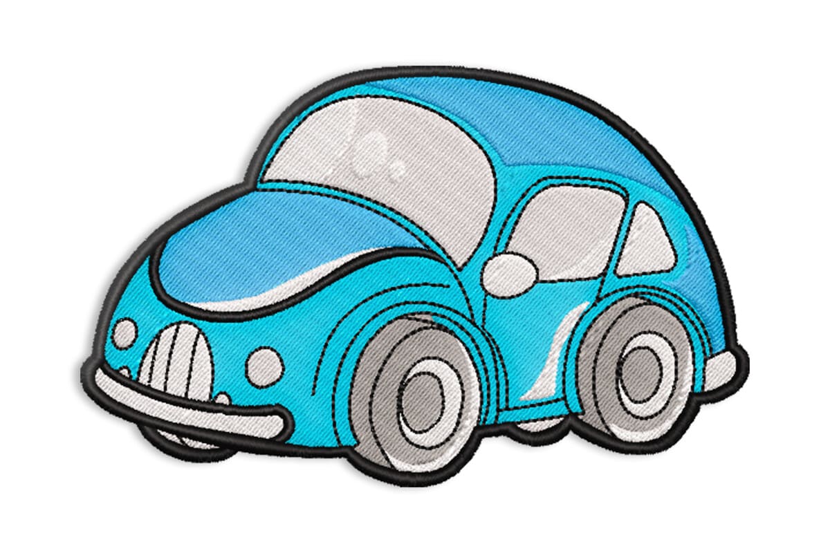 Cute Cartoon Car Patch – Machine Embroidery Design