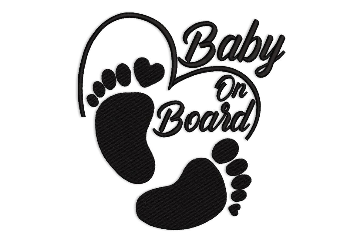Baby on Board Feet – Machine Embroidery Design