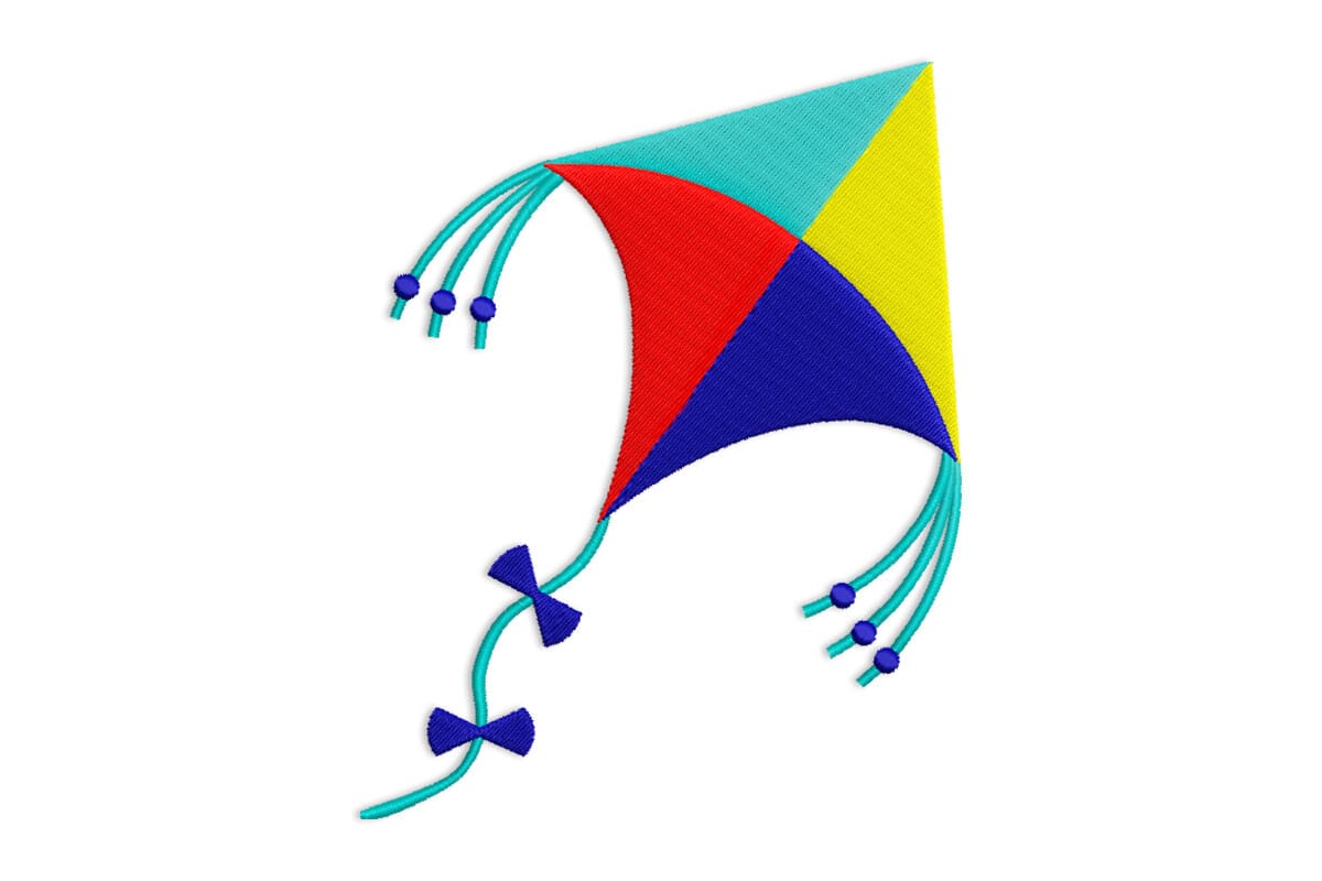 Colorful Kite Patch – Machine Embroidery Design