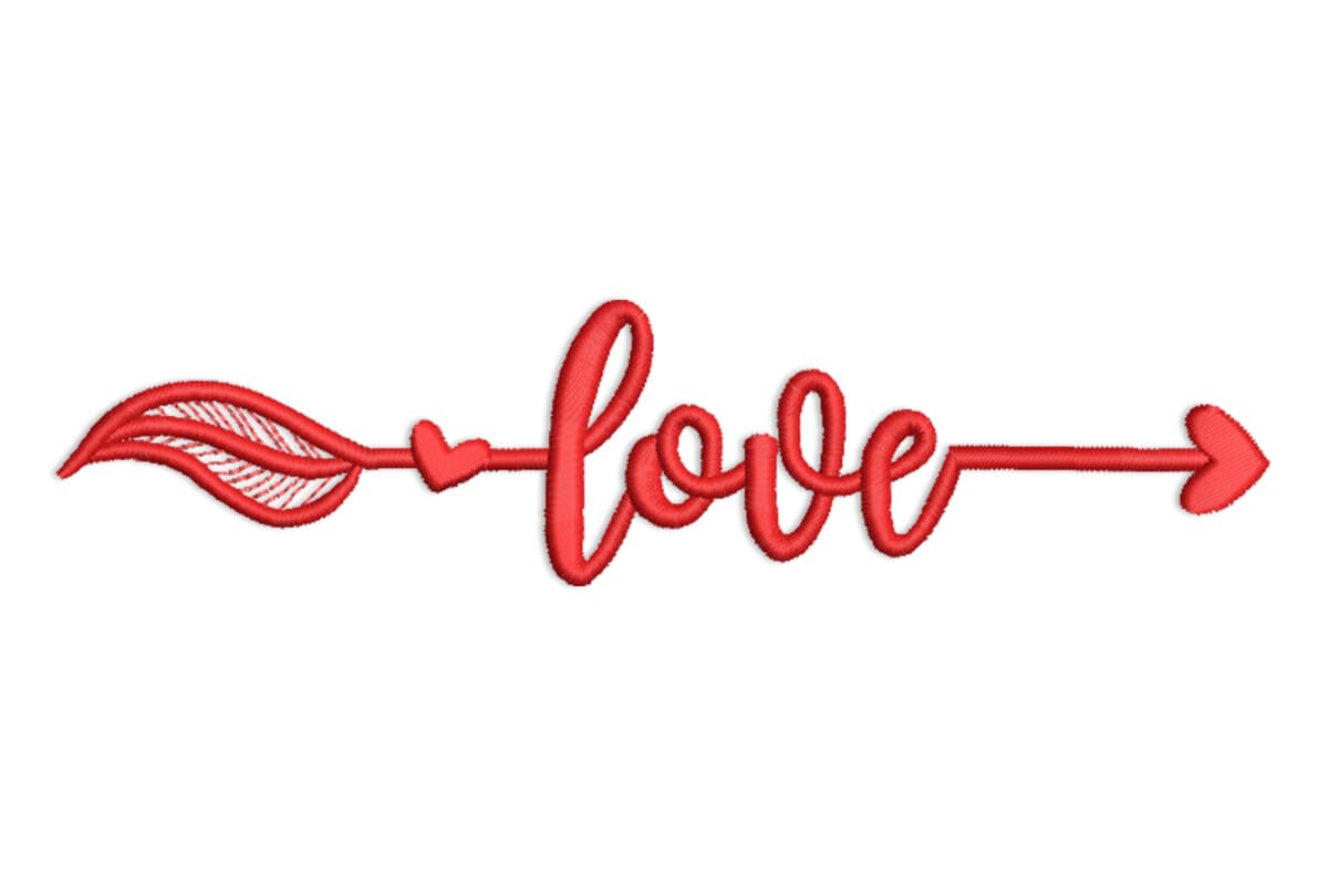 Love Heart Arrow – Valentine Machine Embroidery Design