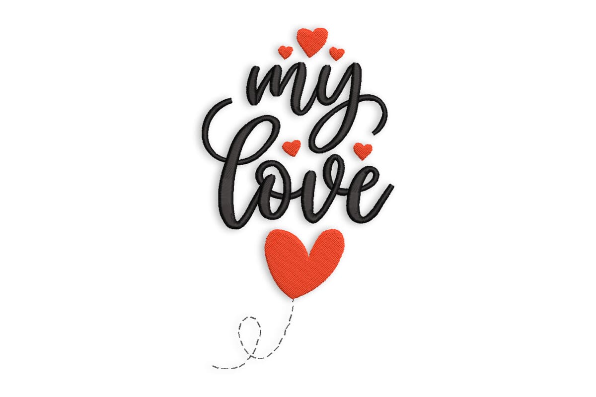 My Love Heart Balloon – Valentine Machine Embroidery Design