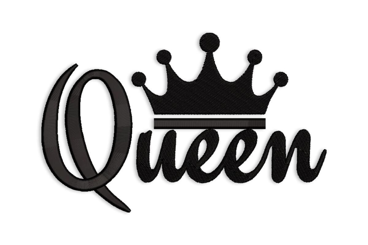 Queen with Crown – Royal Word Quote Machine Embroidery Design
