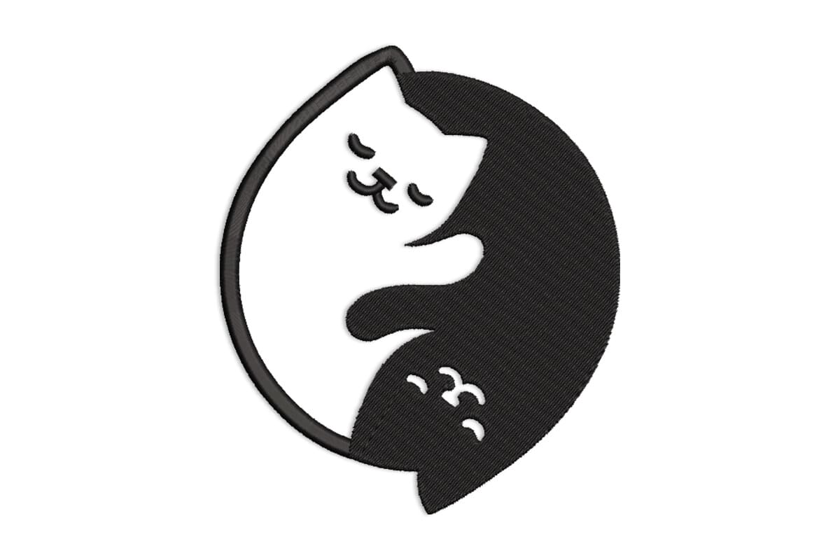 Yin Yang Cats Patch – Machine Embroidery Design
