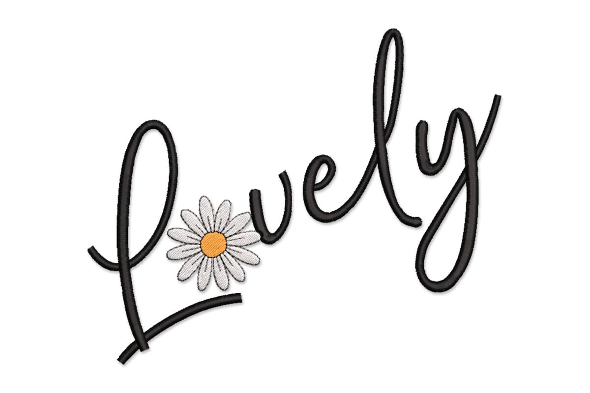 Lovely Daisy Patch – Floral Lettering Embroidery