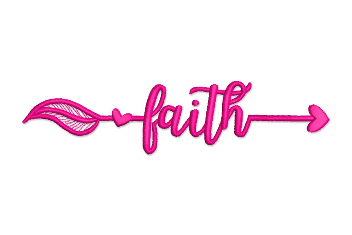 Faith Arrow Patch – Inspirational Embroidery Design