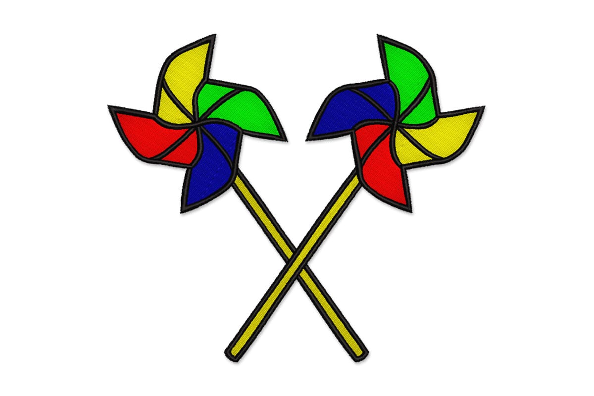 Colorful Pinwheel Patch – Kids Embroidery Design