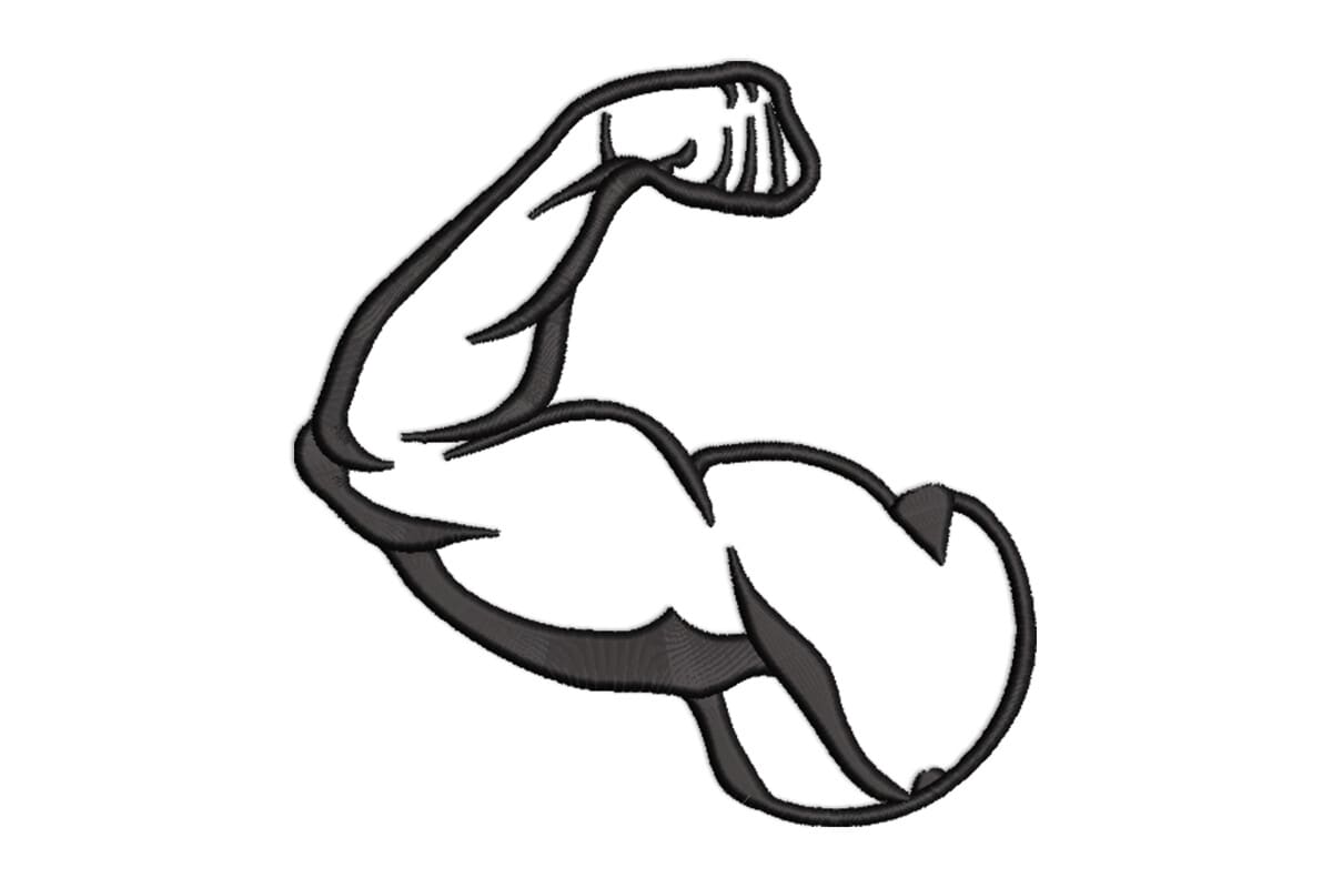 Flexed Muscle Arm – Fitness Machine Embroidery Patch