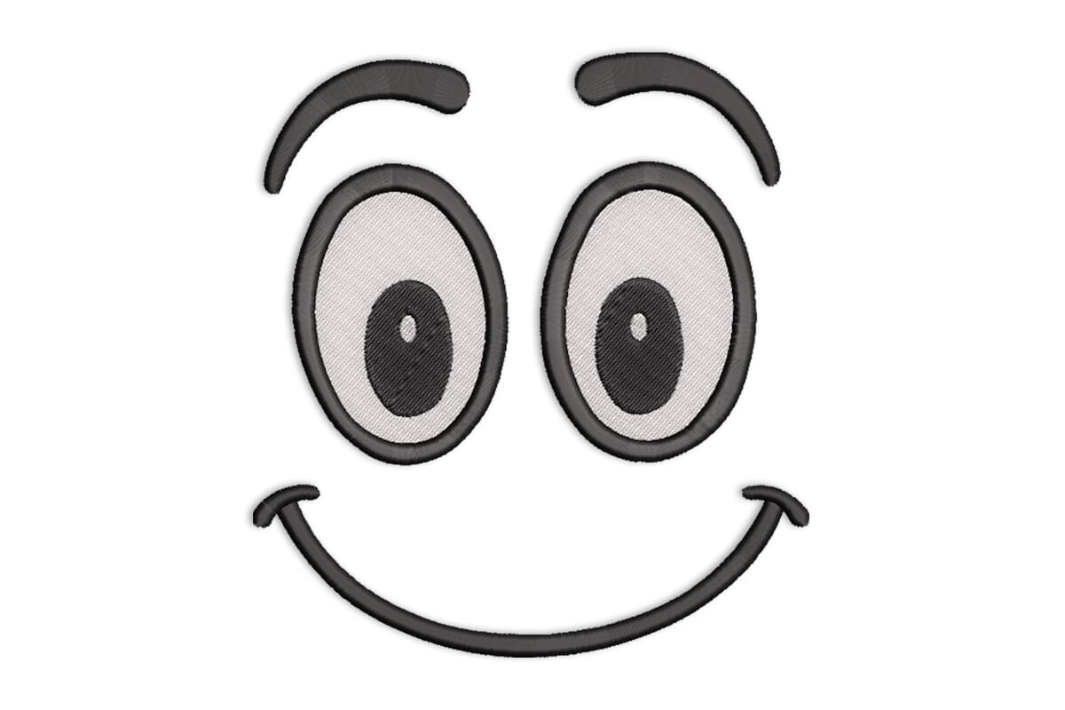 Cartoon Silly Smiling Face – Fun Machine Embroidery Design