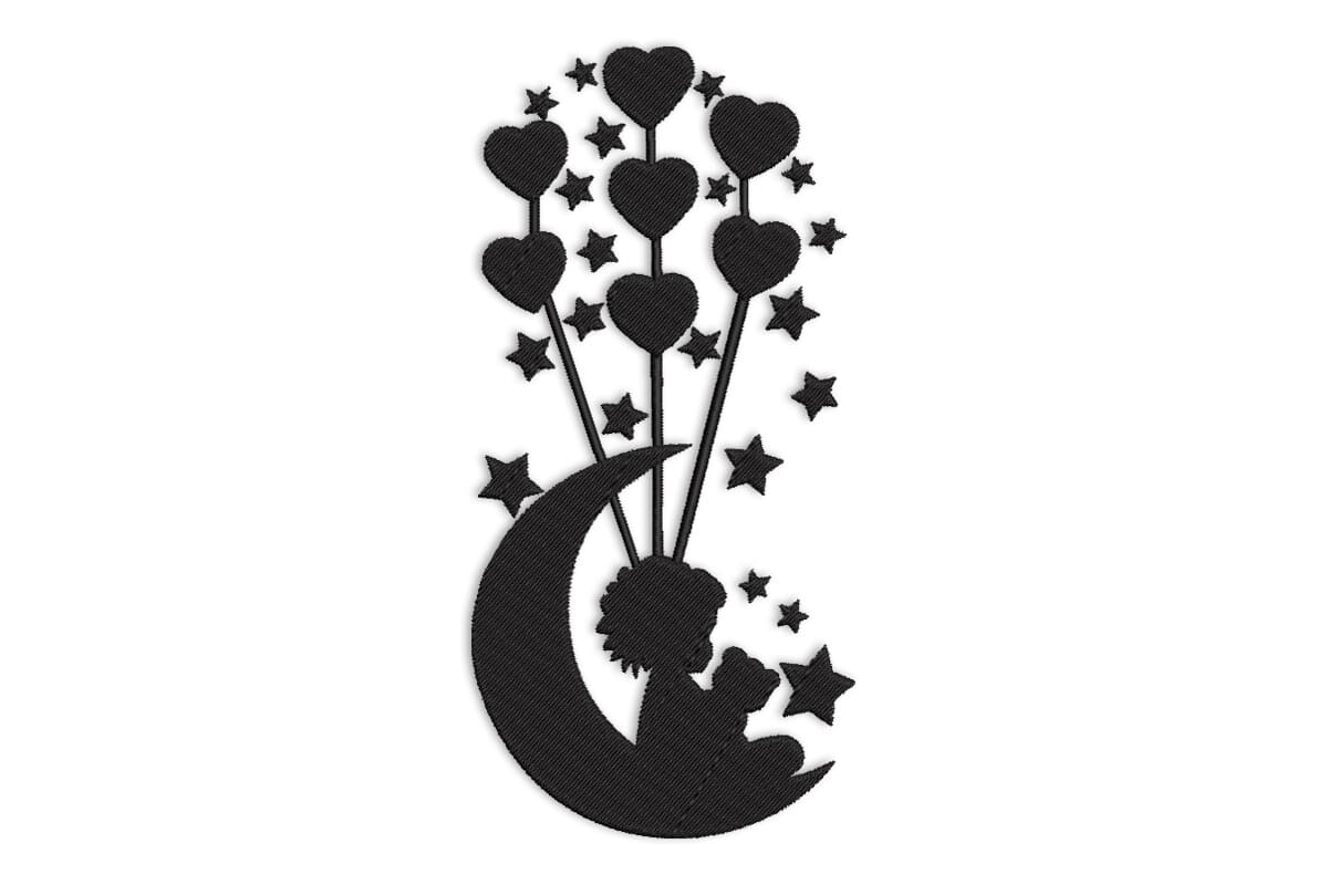 Reaching Dreams Embroidery Design – Moon & Stars File