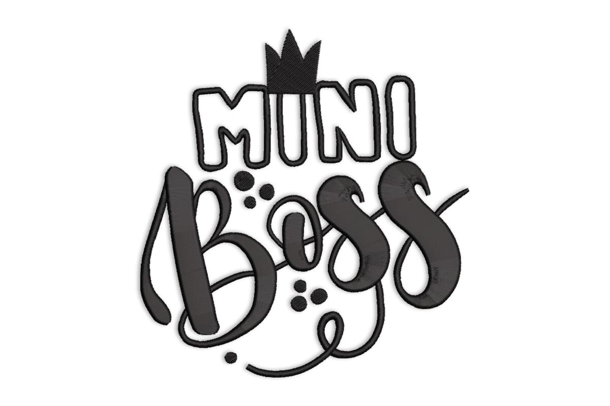 Mini Boss Embroidery Design – Cute Kids Word Art File