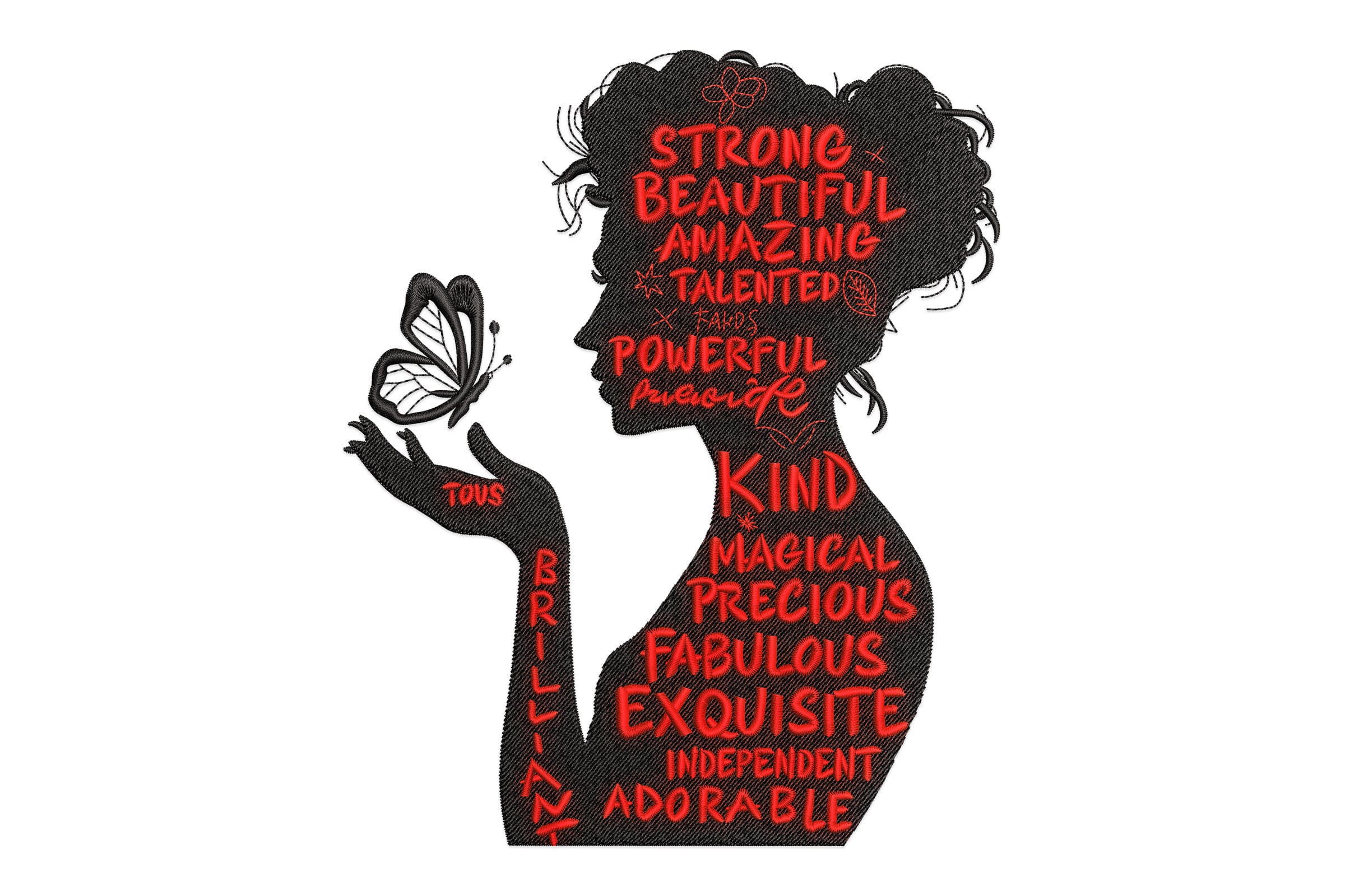 Empowering Woman Silhouette – Machine Embroidery