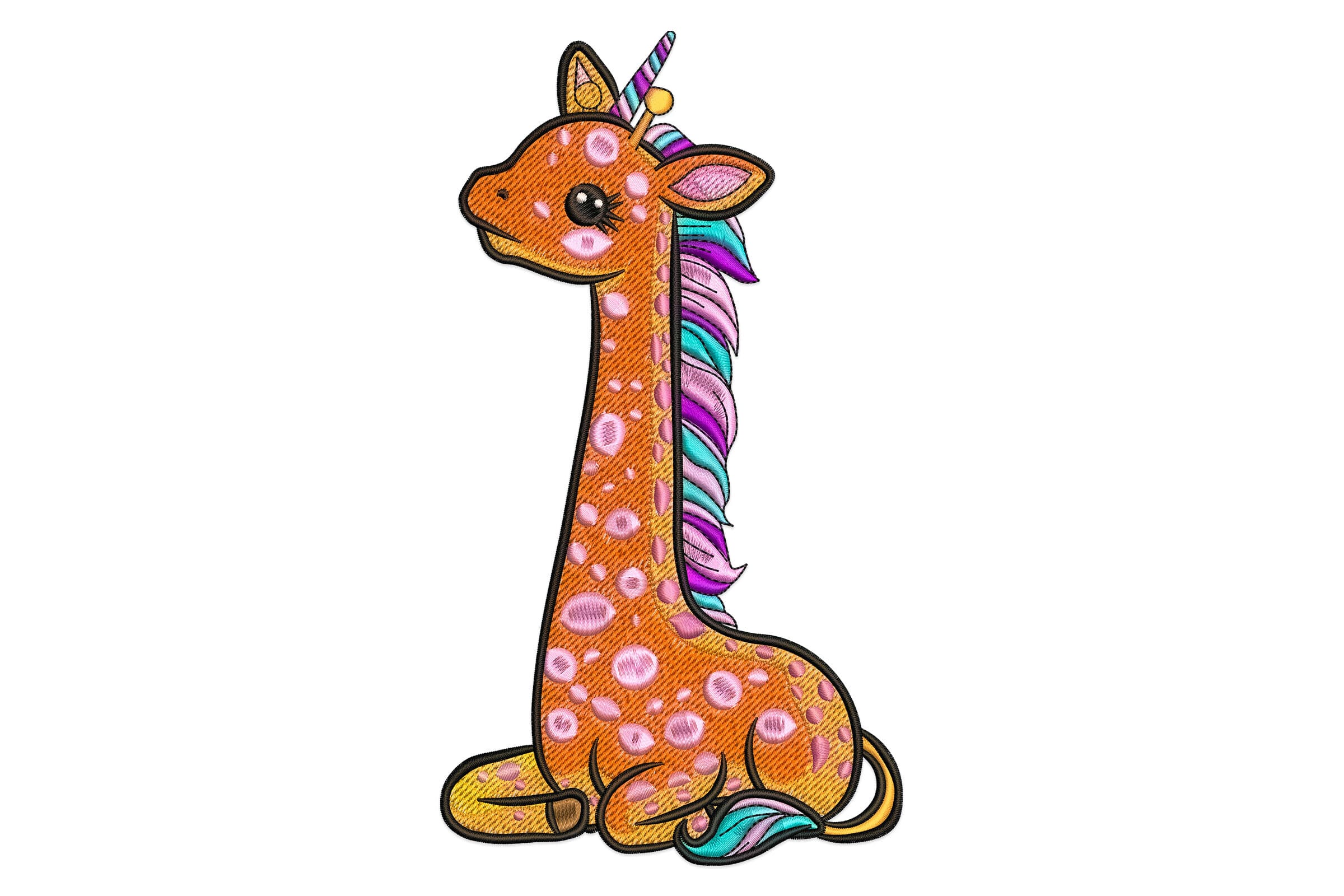 Cute Giraffe Unicorn – Machine Embroidery Design