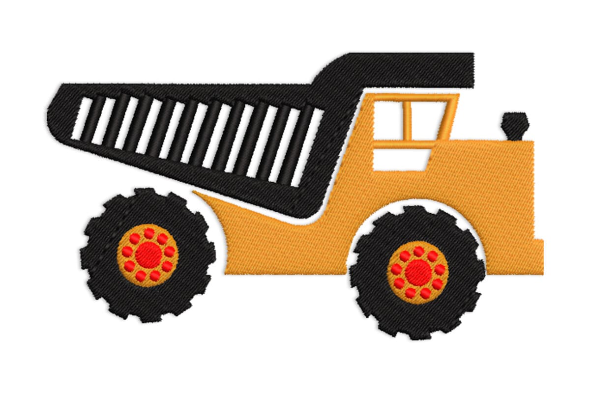 Cute Dump Truck Patch – Machine Embroidery Design