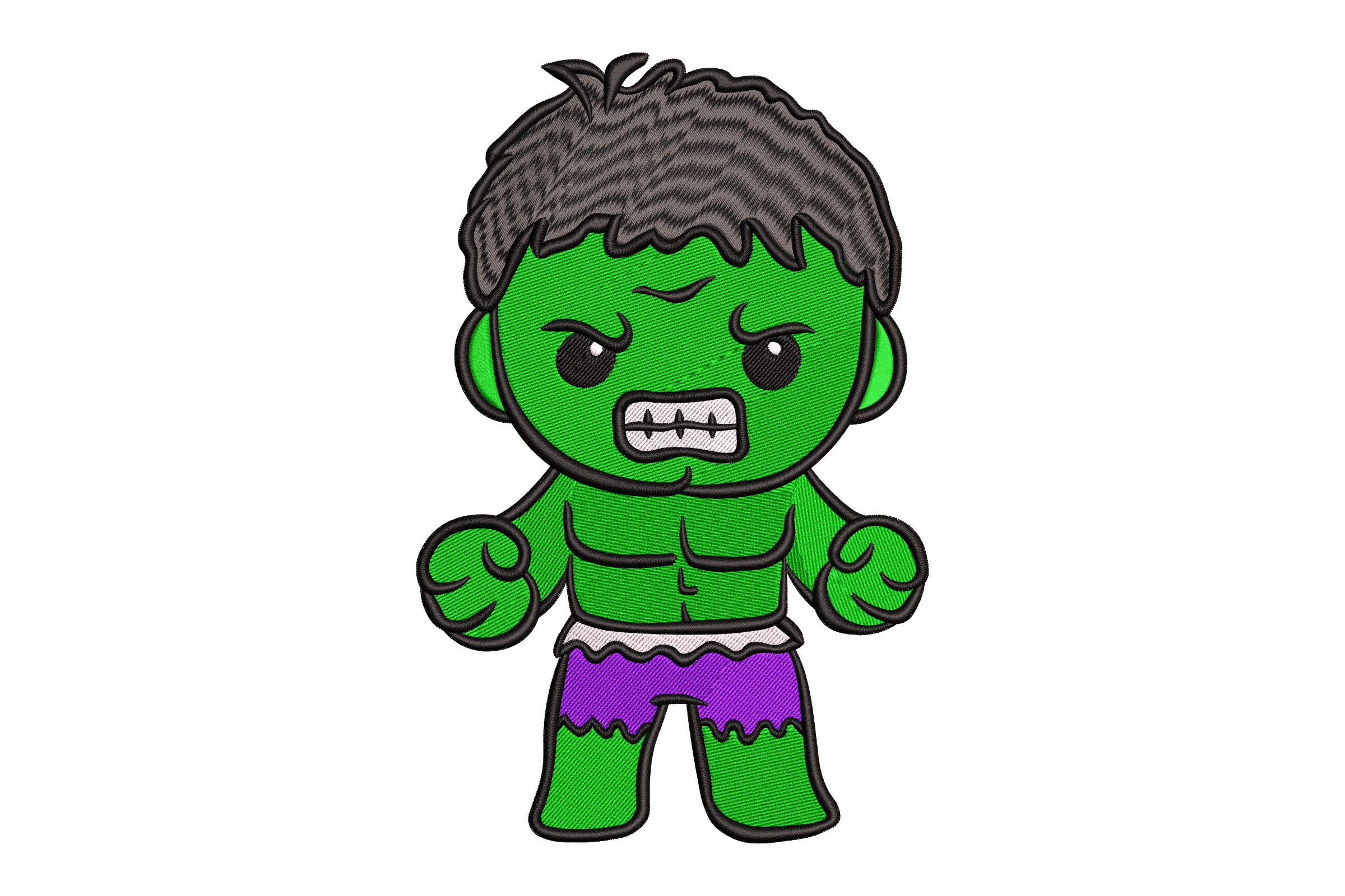 Cute Green Smash Chibi – Machine Embroidery Design