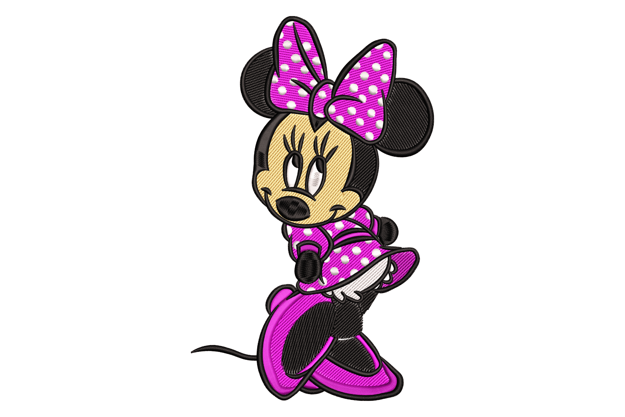 Cute Minnie Mouse Bow Outfit – Machine Embroidery Design