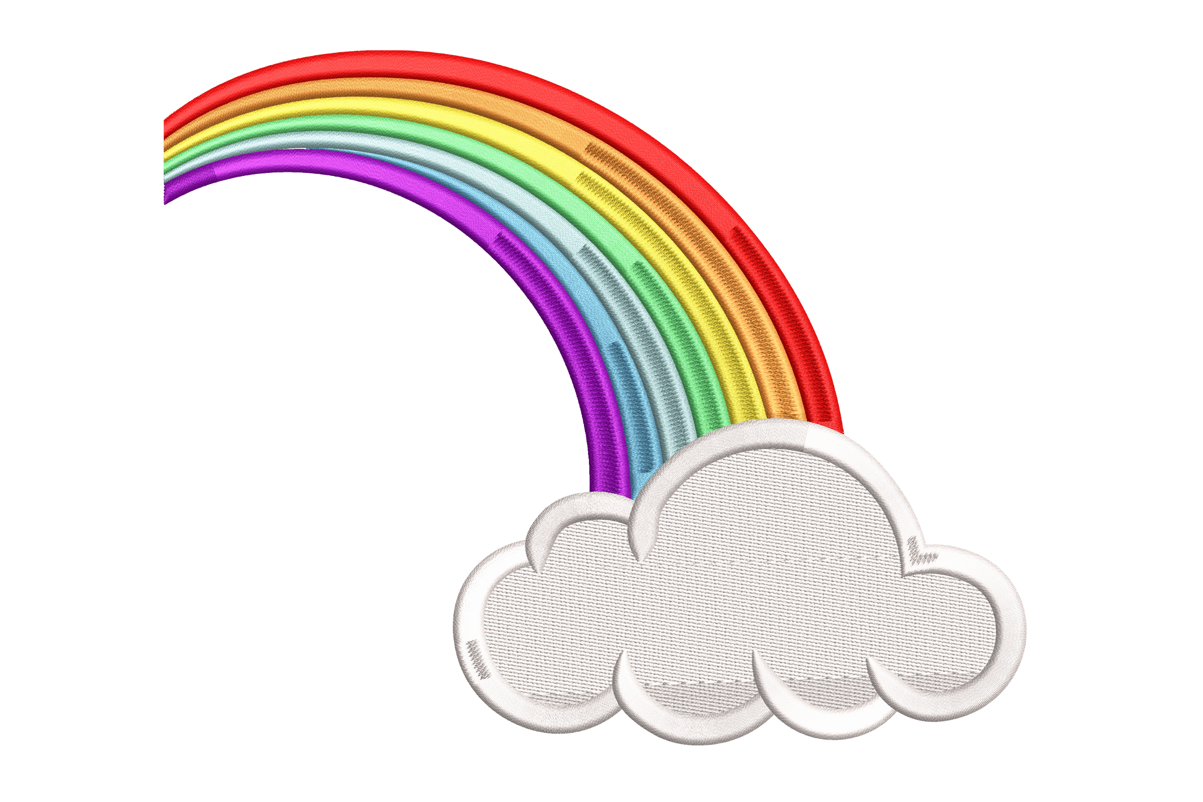 Rainbow & Cloud Patch2 – Machine Embroidery Design