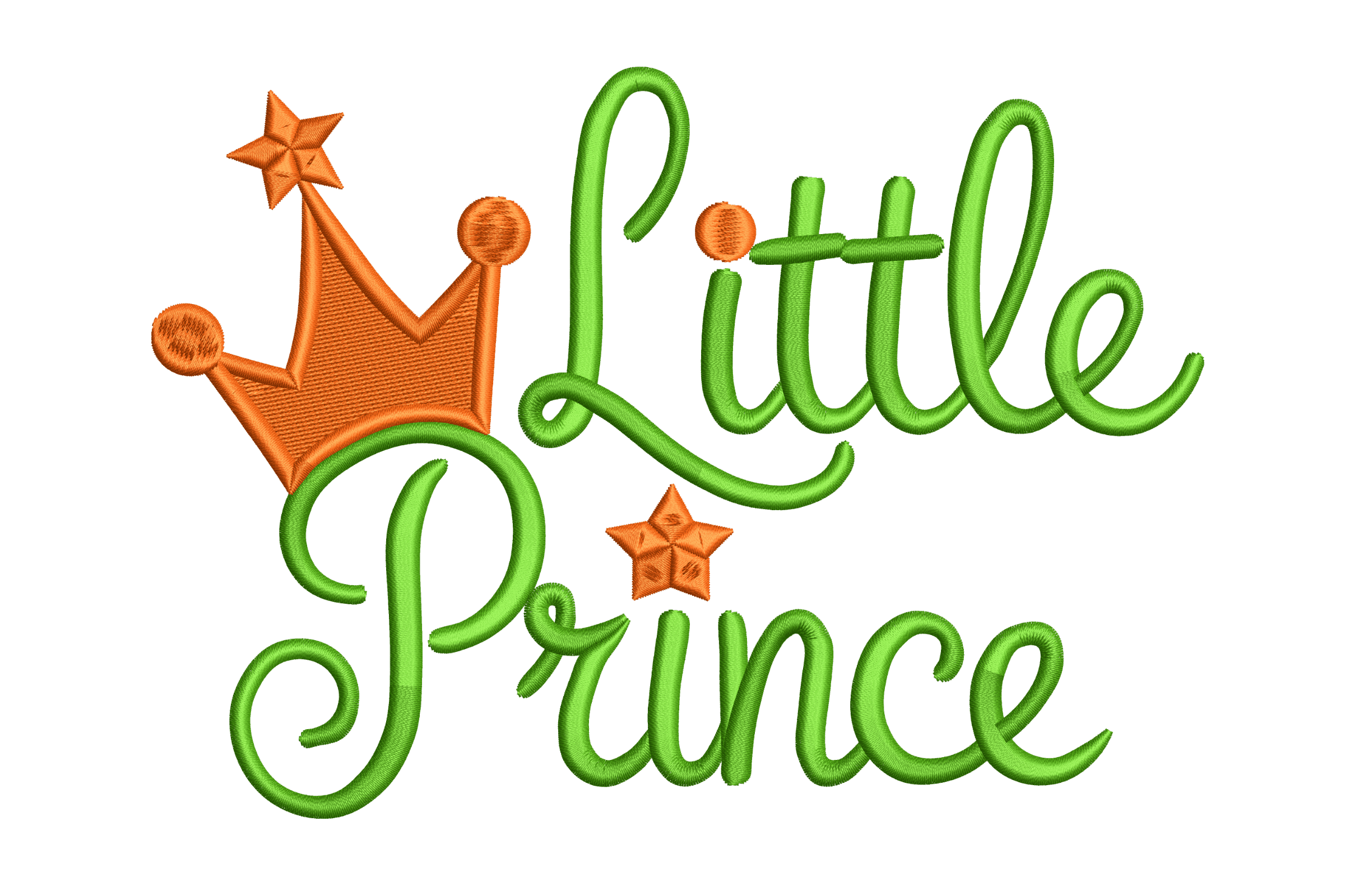 Little Prince Lettering with Crown – Kids Embroidery Design