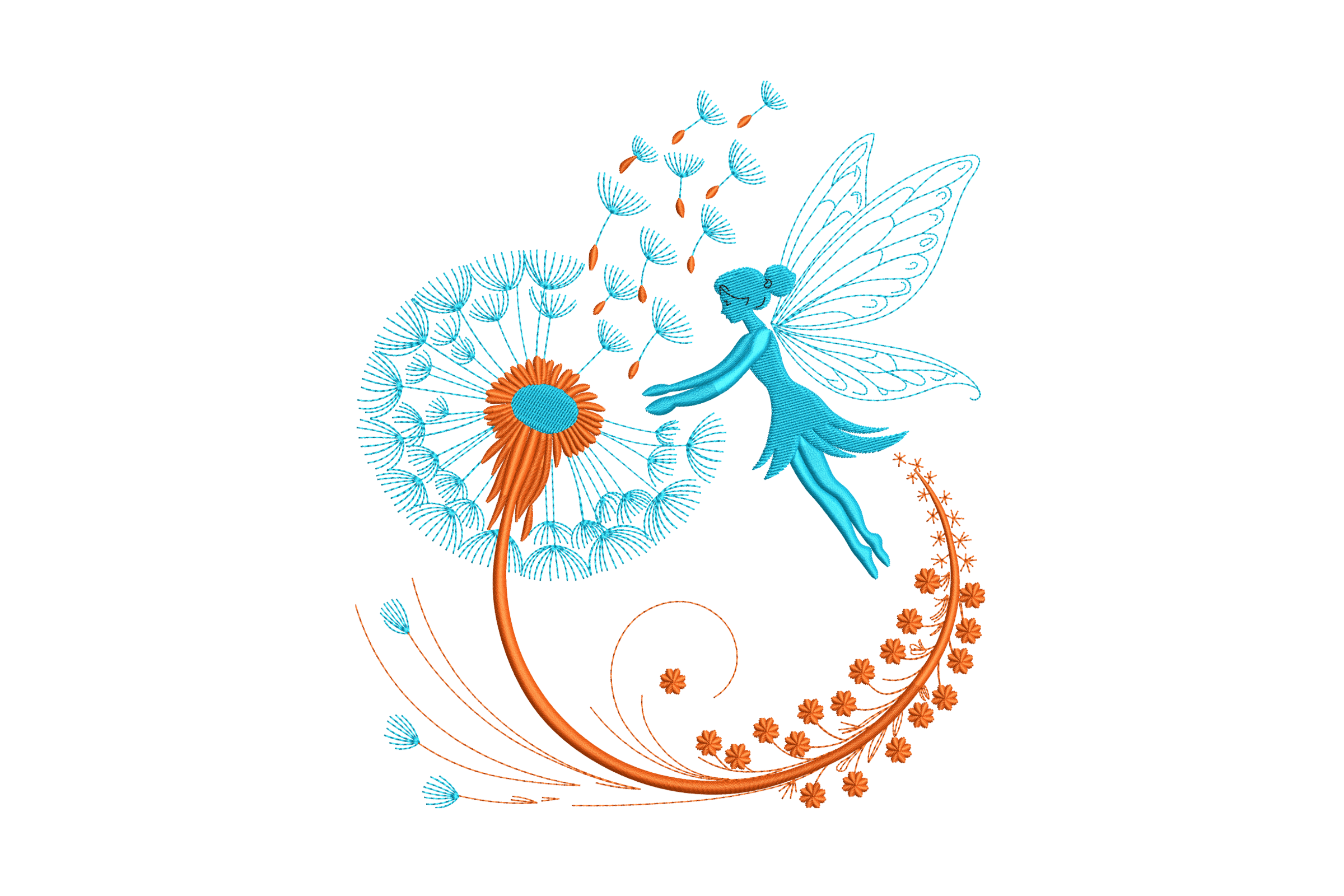 Fairy with Dandelion – Fantasy Machine Embroidery Design