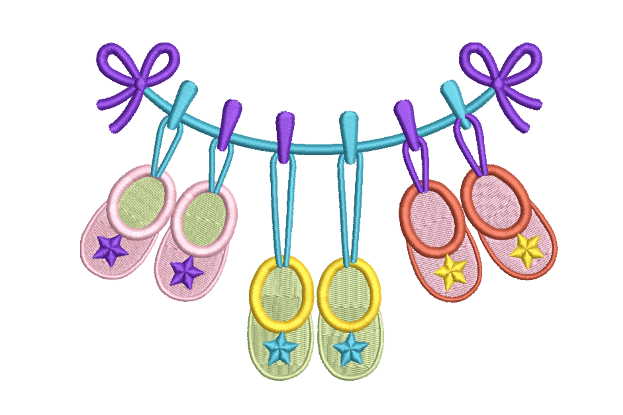 Baby Shoes Garland – Cute Nursery Embroidery Design