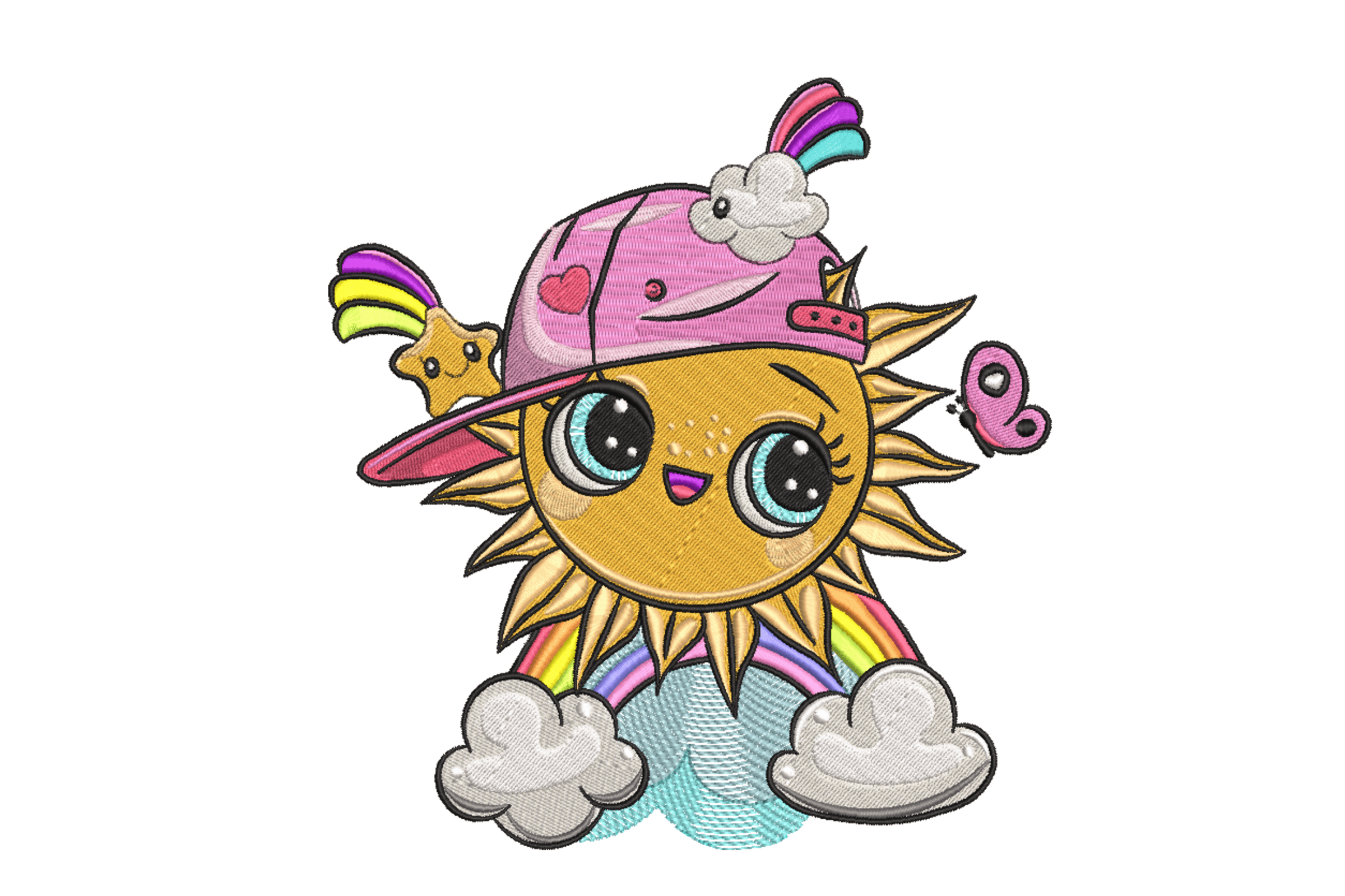 Cute Sunshine Rainbow – Machine Embroidery Design