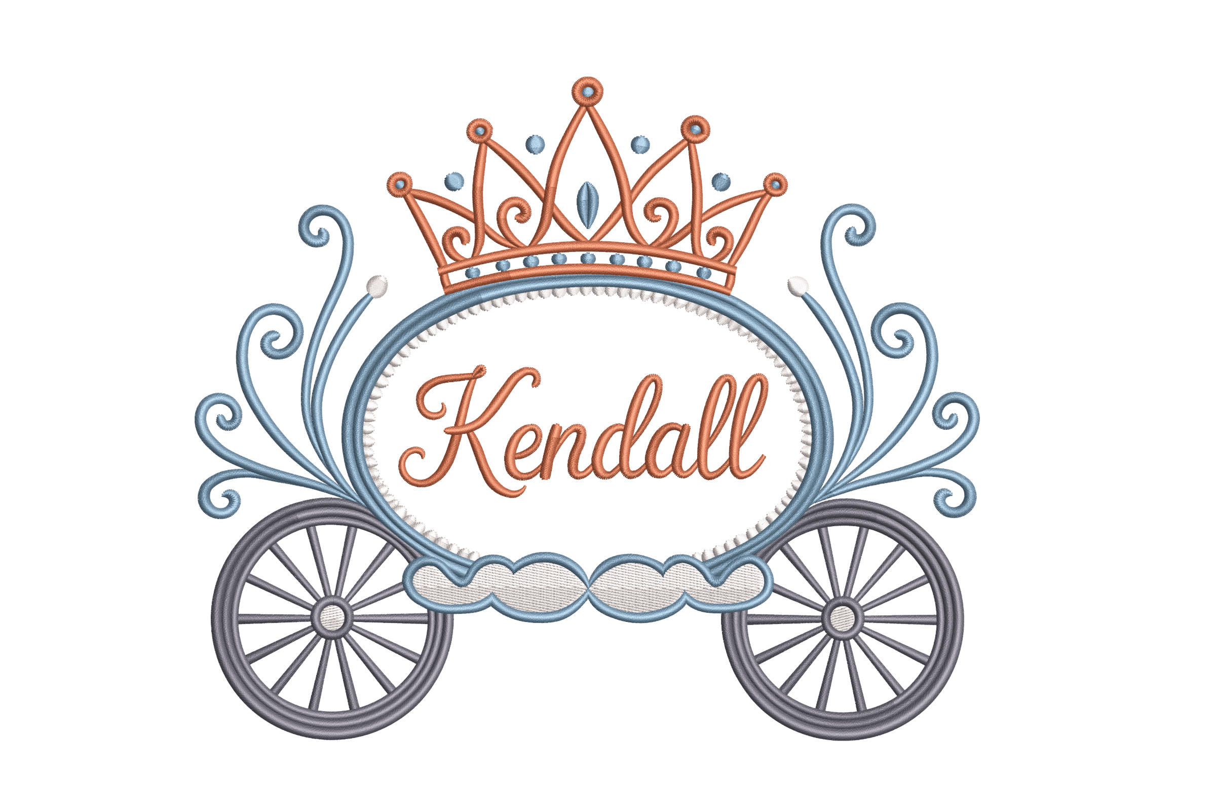 Princess Carriage Name Frame 2 – Machine Embroidery Design