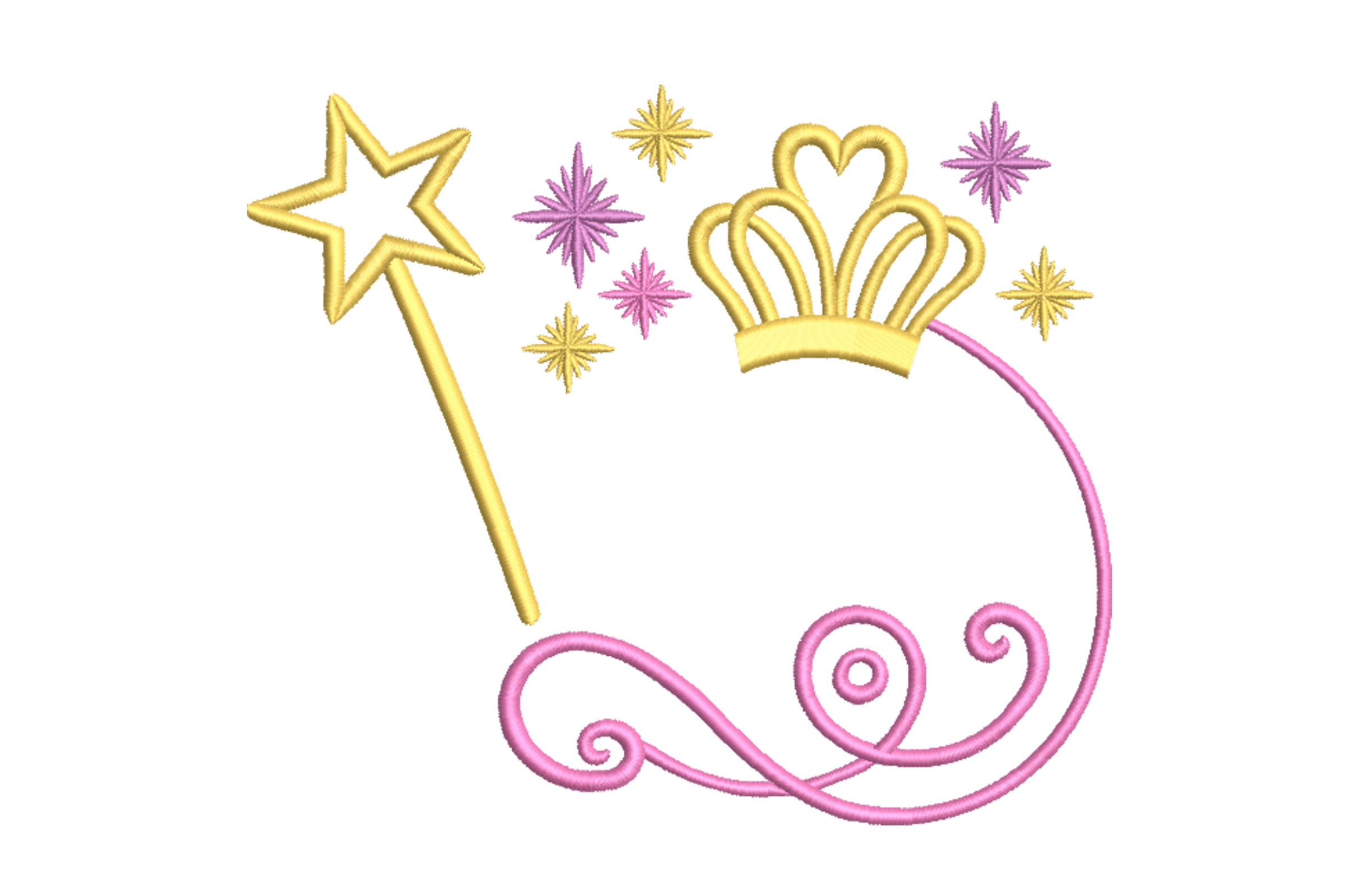 Princess Crown & Wand – Fairy Tale Machine Embroidery File