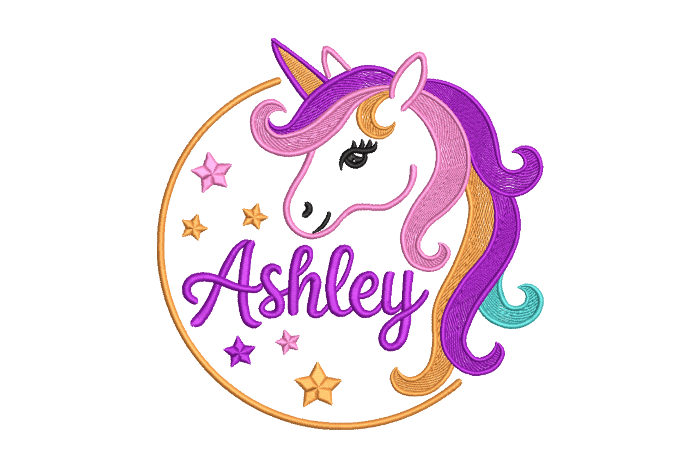 Unicorn Name Frame – Magical Kids Machine Embroidery File