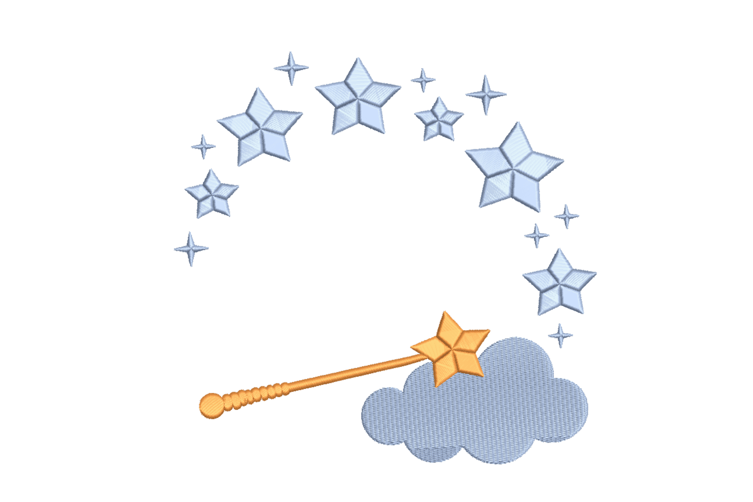Cute Magic Wand & Stars Arch – Nursery Embroidery Design