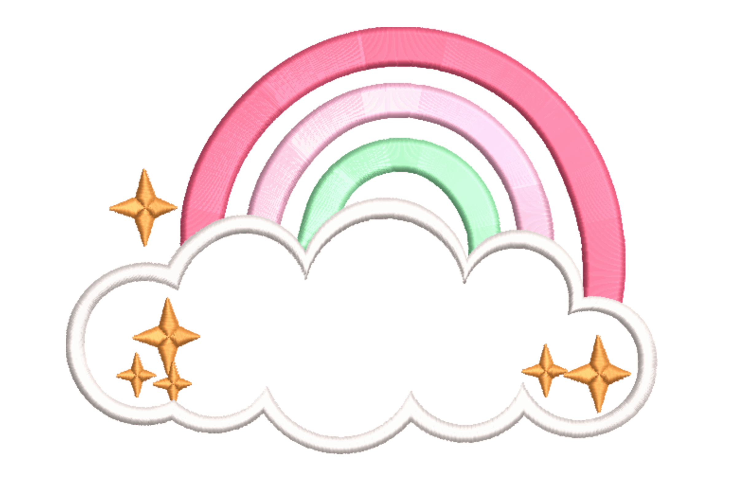 Pastel Rainbow Cloud – Cute Machine Embroidery