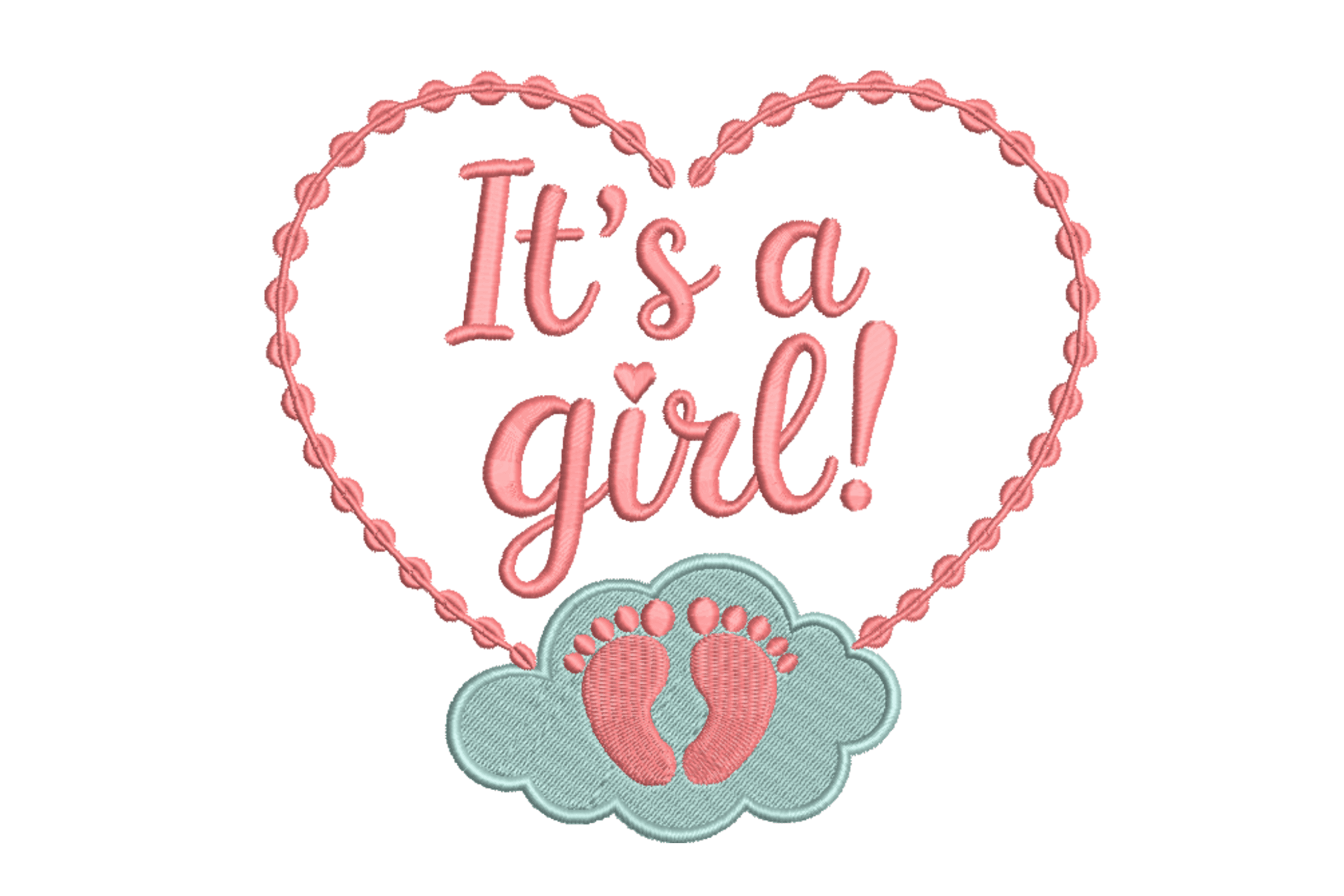 It’s a Girl Heart & Baby Feet – Machine Embroidery Design