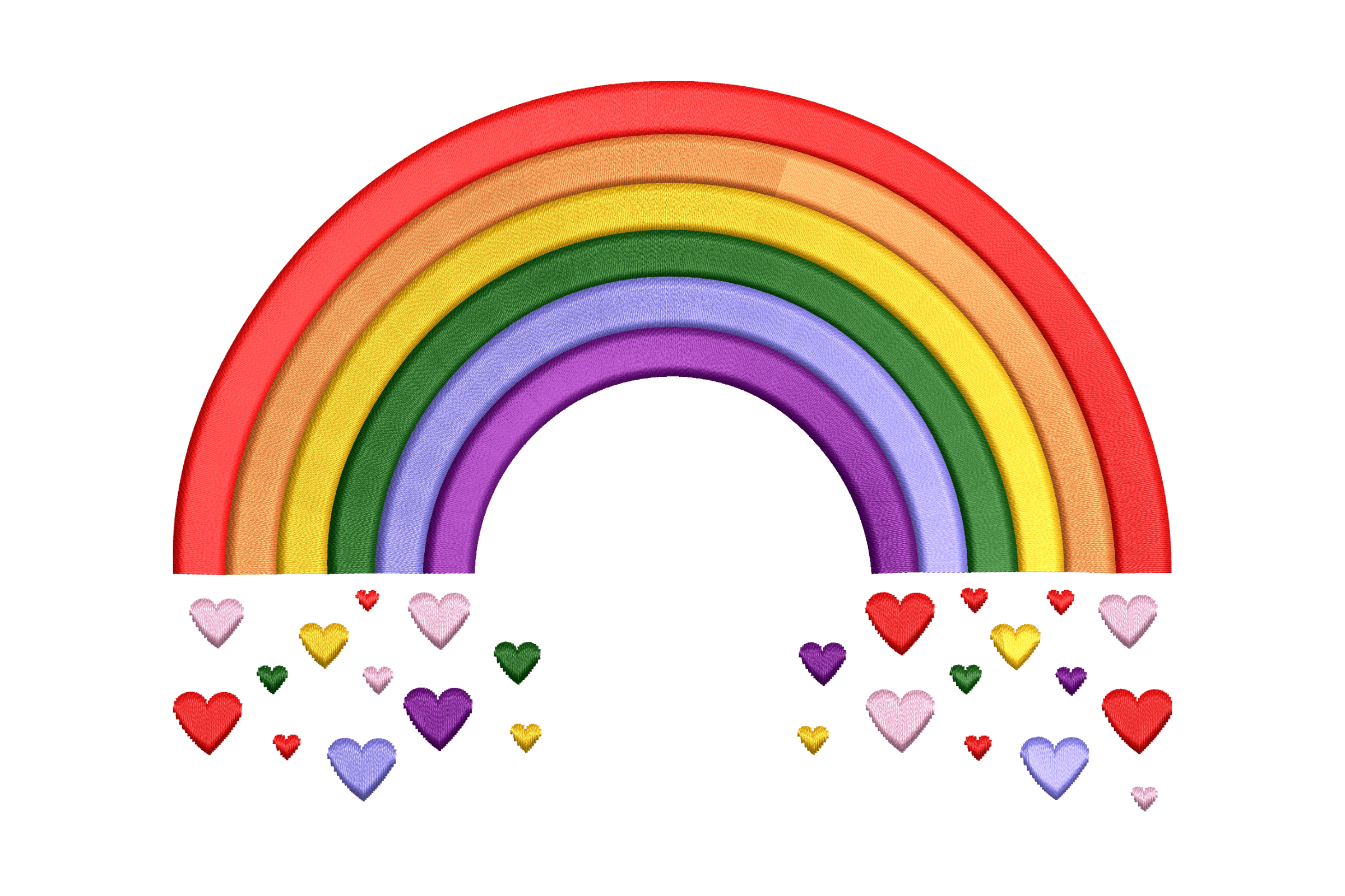 Rainbow Hearts Arch – Machine Embroidery Design