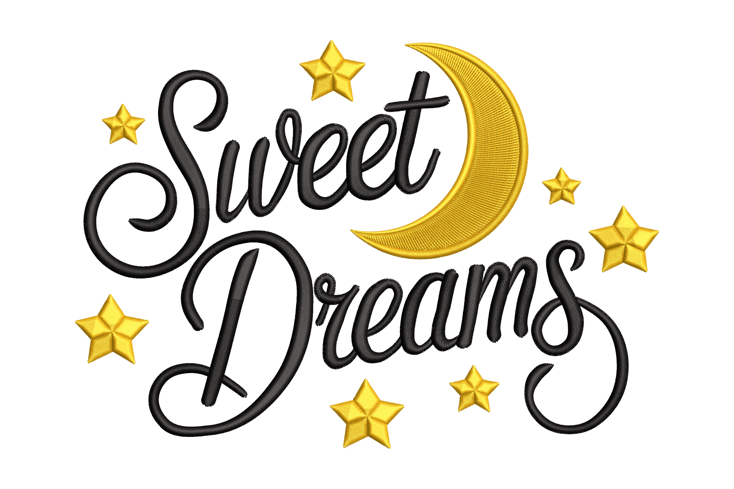 Sweet Dreams Moon & Stars – Machine Embroidery