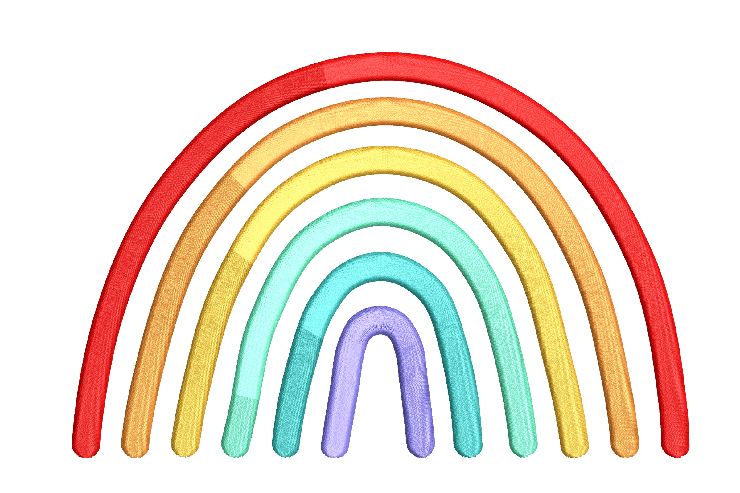 Bright Rainbow Arches – Colorful Embroidery Design
