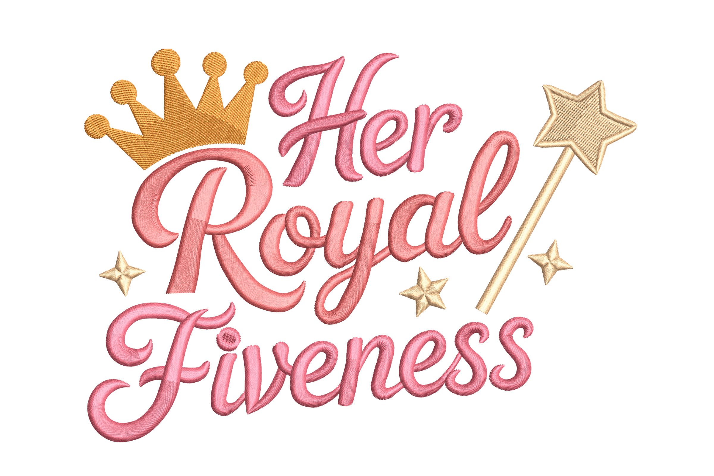 Her Royal Fiveness – Princess Birthday Embroidery File