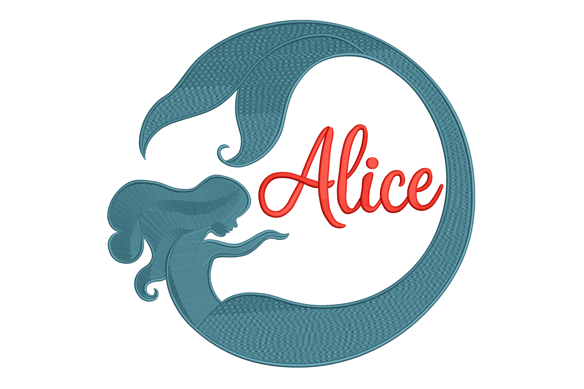 Mermaid Alice Silhouette – Machine Embroidery Design