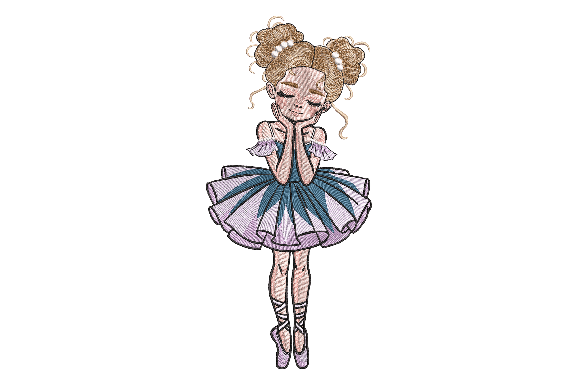 Graceful Ballerina Girl – Elegant Kids Embroidery Design